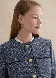Aleena Tweed Blazer , Navy White, hi-res