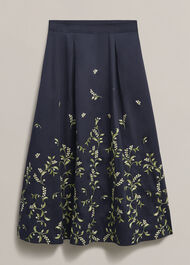Annie Floral Embroidered Skirt, Midnight Multi, hi-res