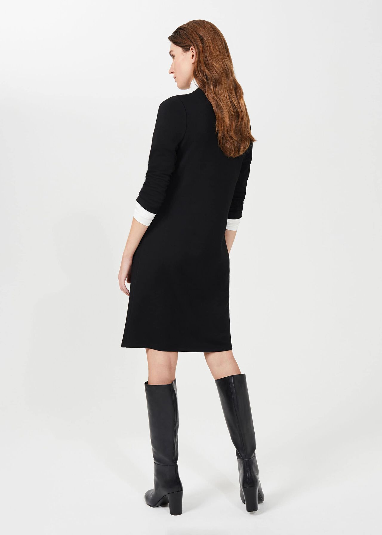 Agnes Jersey Dress, Black, hi-res