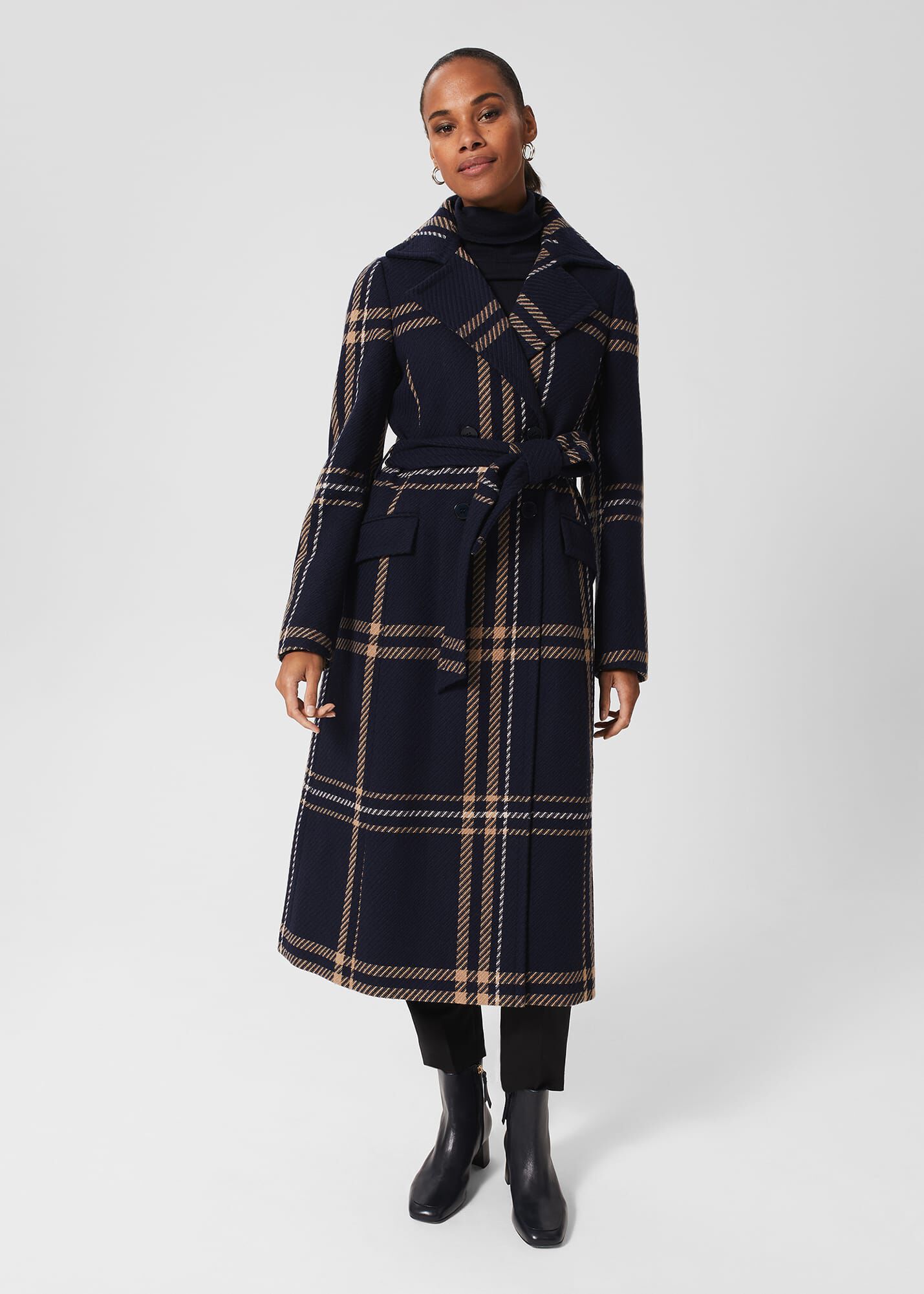 Hobbs navy coat outlet