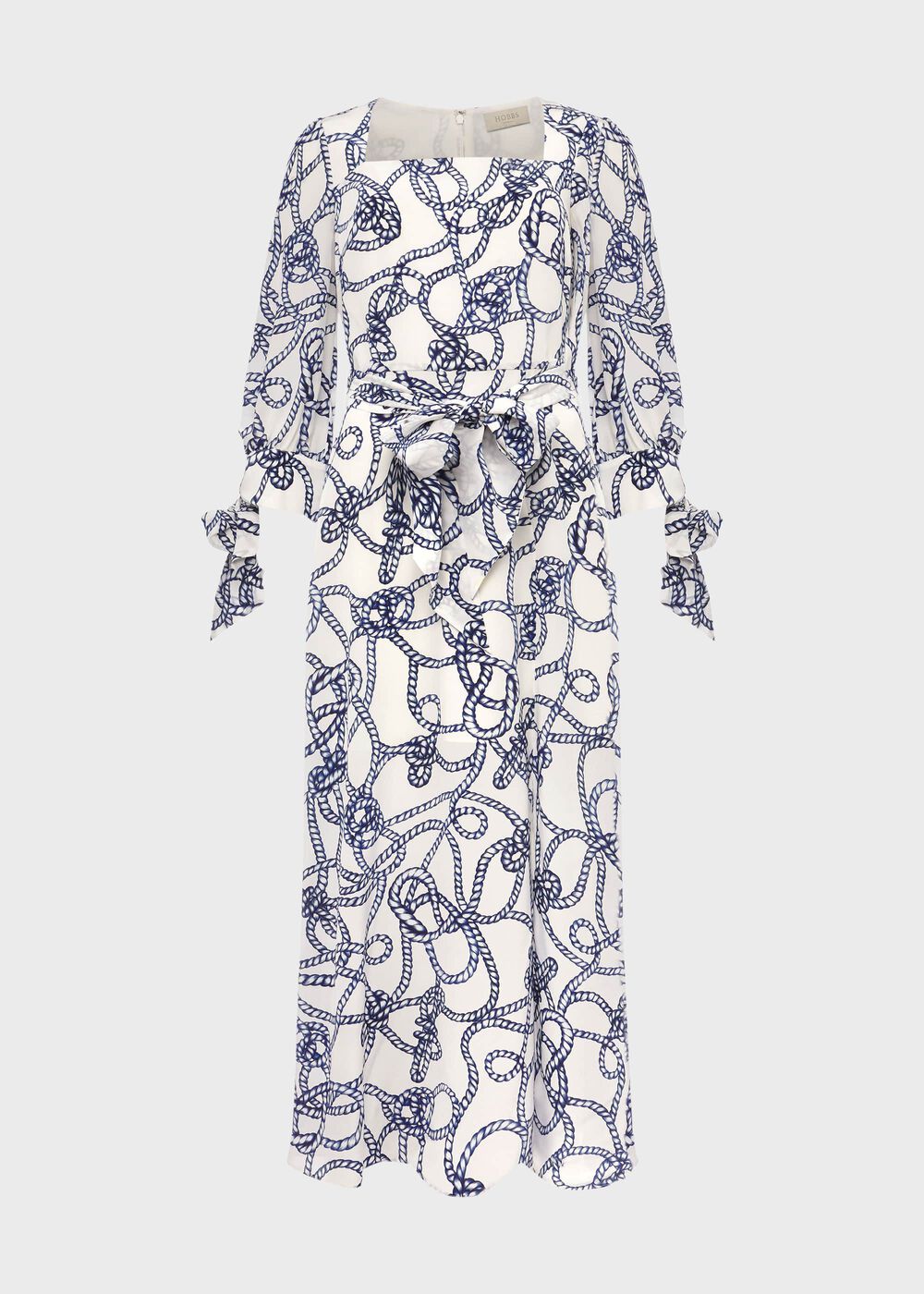 Kasia Silk Dress, Ivory Blue, hi-res
