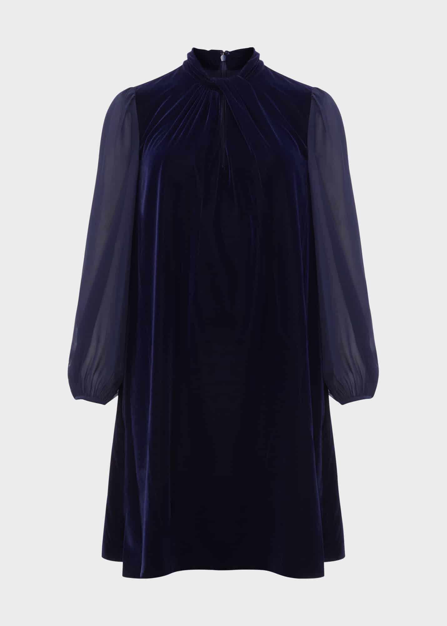 Faye Velvet A Line Dress | Hobbs US |