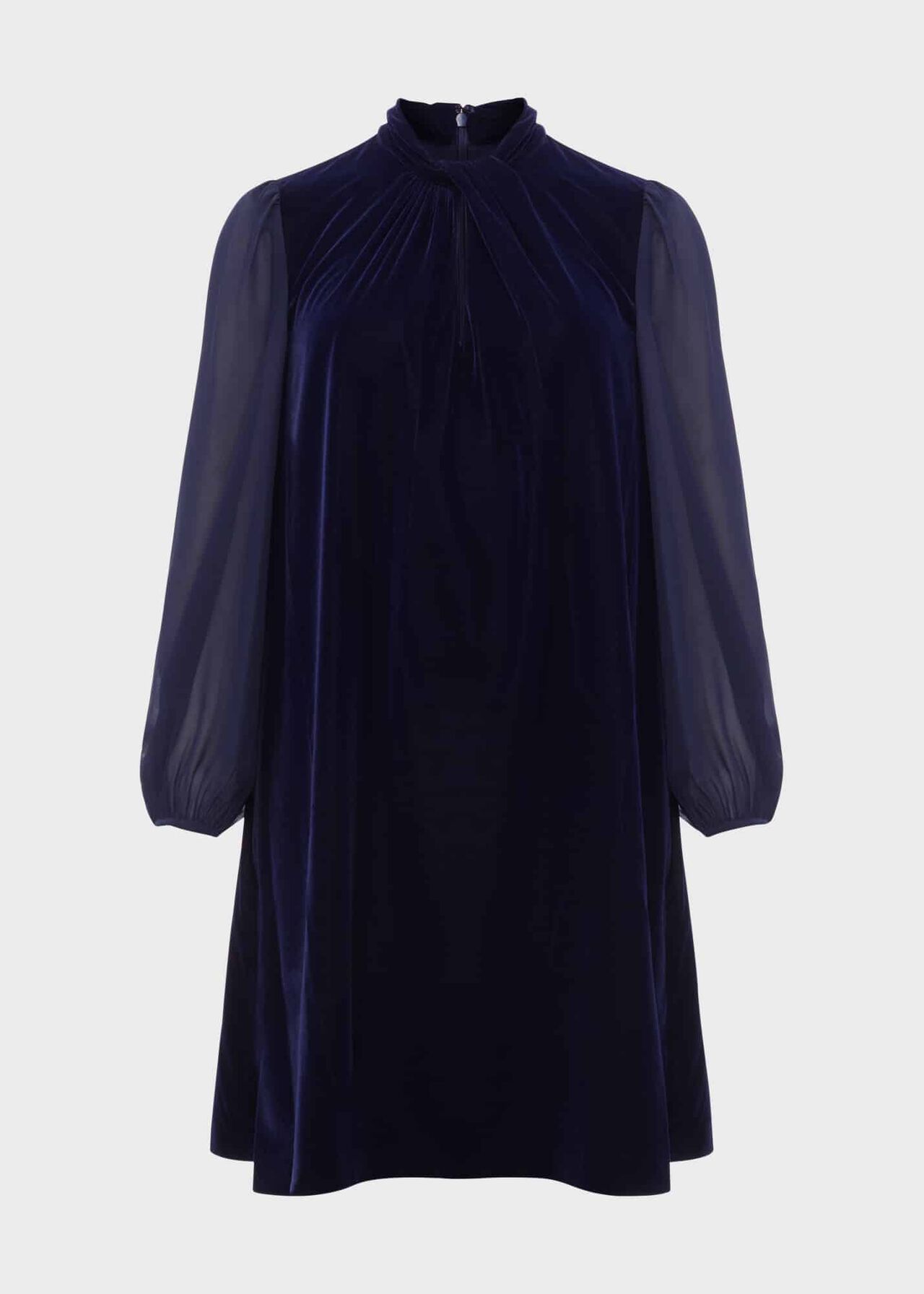 Faye Velvet Dress, Midnight Navy, hi-res