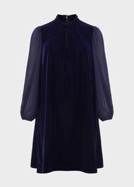 Faye Velvet A Line Dress, Midnight Navy, hi-res