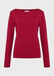 Petula Jumper With Wool, Berry Red, hi-res