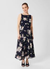 Petite Carly Floral Dress, Navy Multi, hi-res