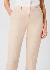 Petite Ivana Linen Trousers, Warm Neutral, hi-res