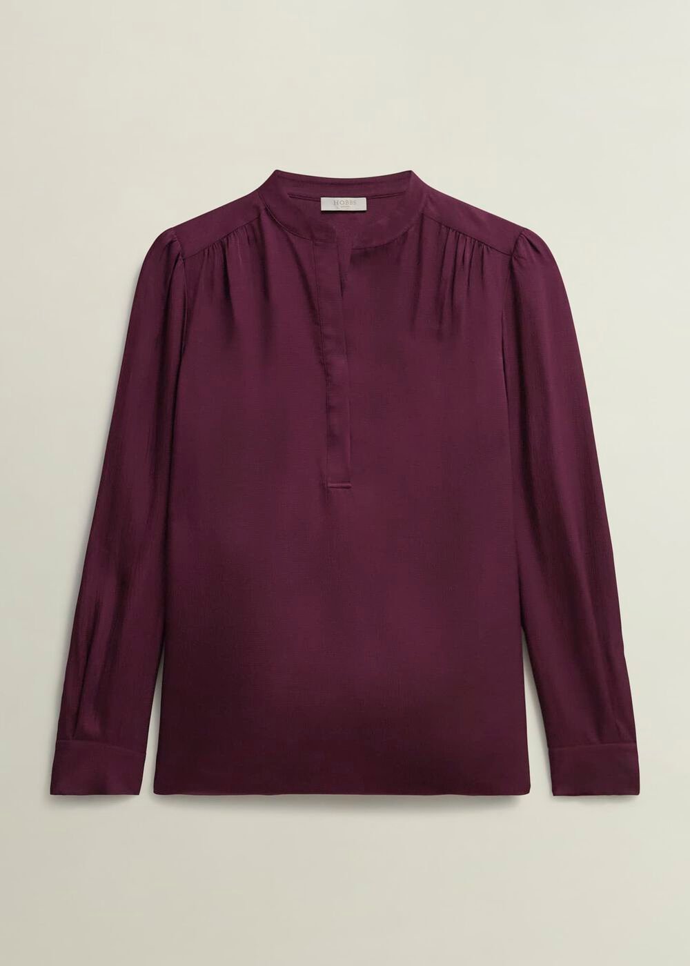 Jade Satin Blouse, Warm Plum, hi-res