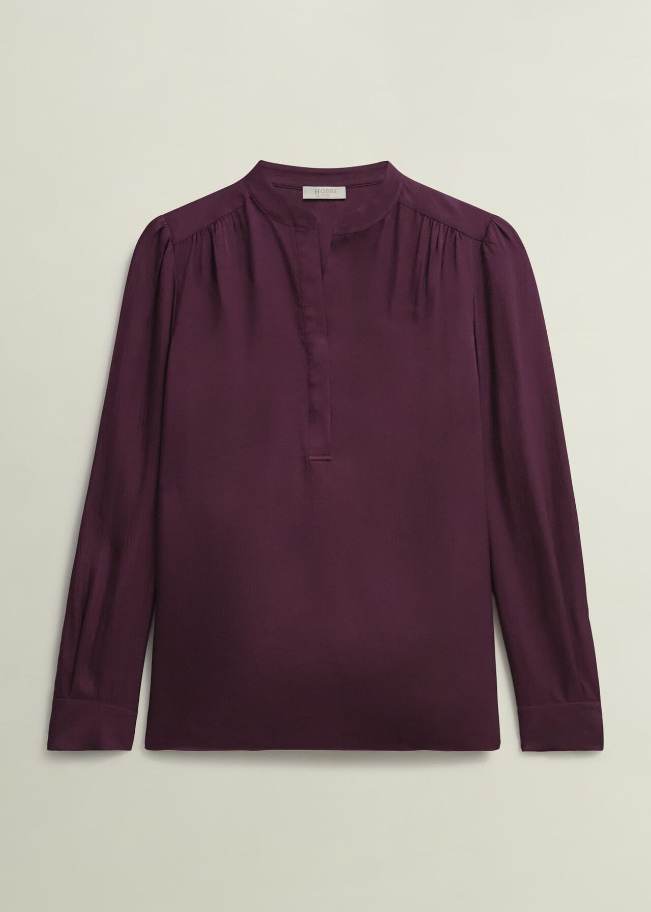 Jade Satin Blouse, Warm Plum, hi-res