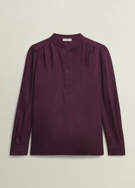 Jade Satin Blouse, Warm Plum, hi-res