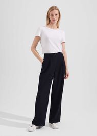 Zuri Twill Trousers, Navy, hi-res