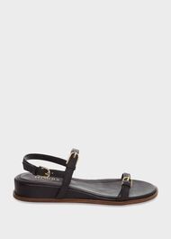 Lila Footbed Sandal, Black, hi-res