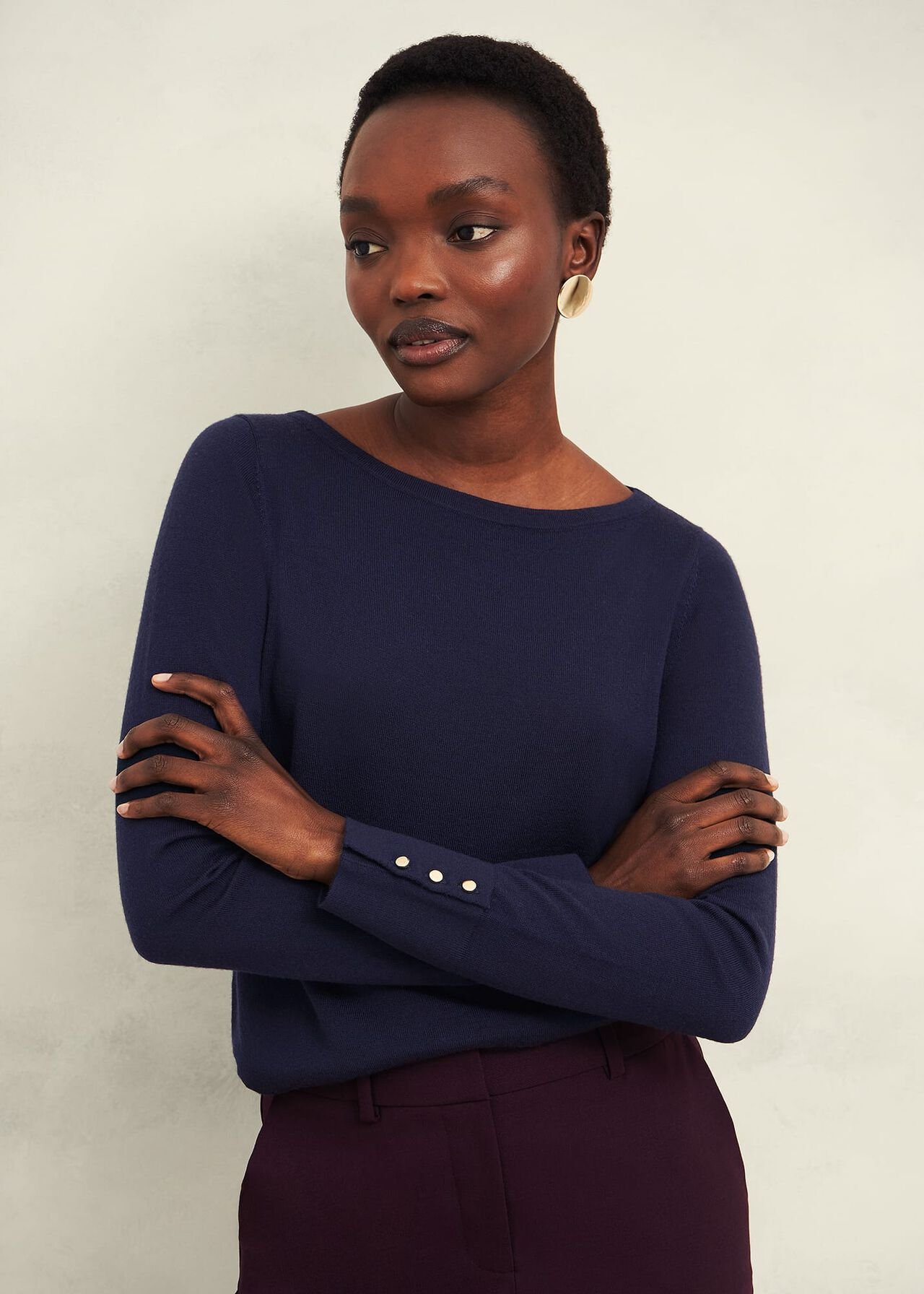 Perla Merino Wool Sweater, Hobbs Navy, hi-res