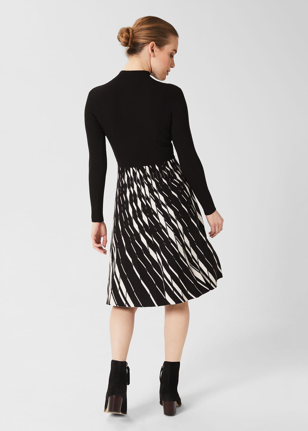 Petite Reva Dress, Black Ivory, hi-res