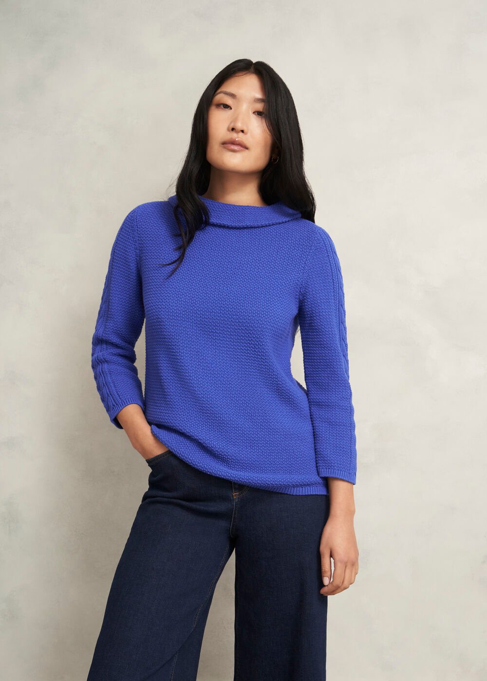 Camilla Cotton Jumper, Regal Blue, hi-res