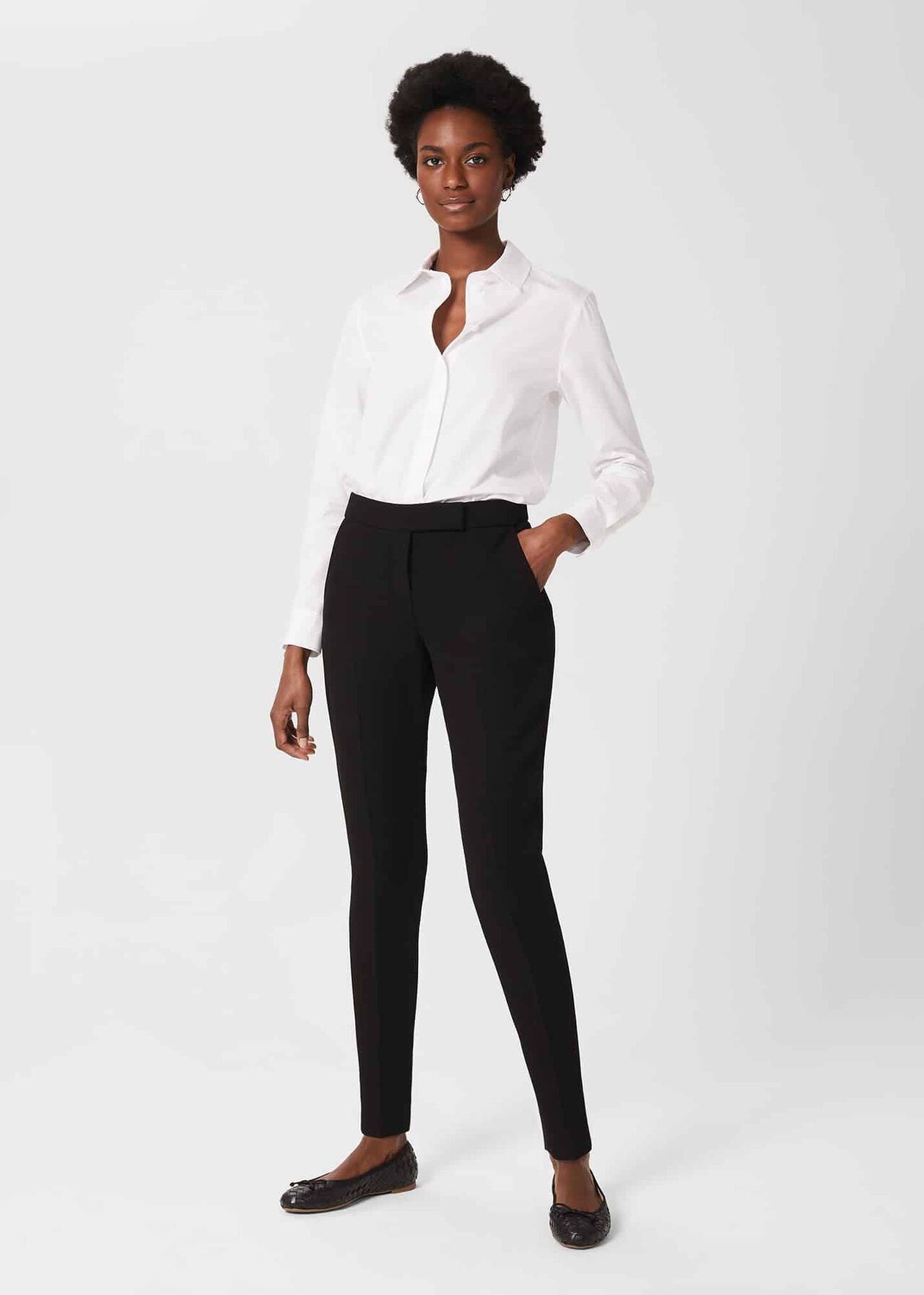Ophelia Slim Pants With Stretch, Black, hi-res