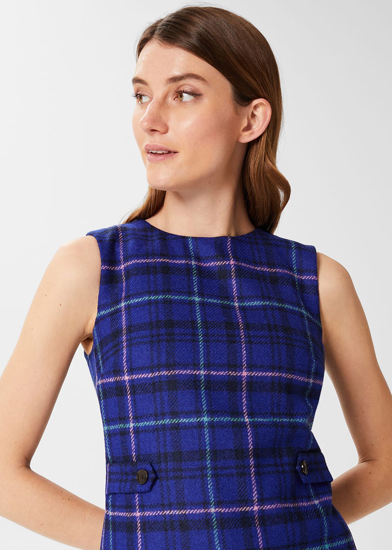 Petite Emberly Wool Dress, Cobalt Multi, hi-res