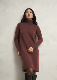 Nessa Knitted Dress, Cinnamon Brown, hi-res
