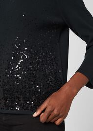 Vivienne Sequin Jumper, Pine Green, hi-res