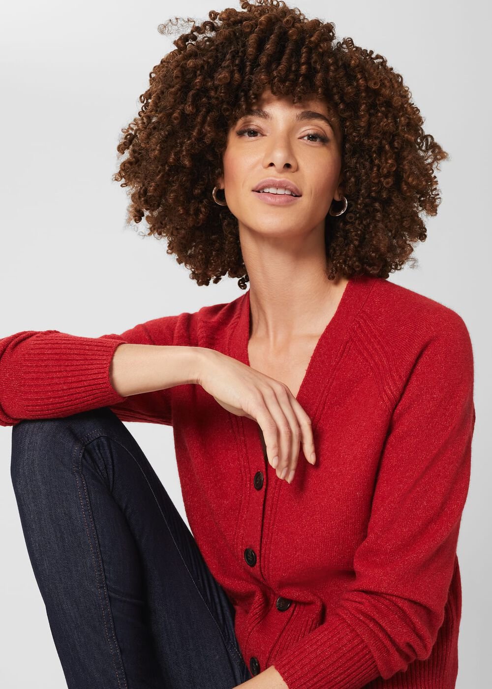 Chloe Cardigan with Alpaca, Scarlet Red, hi-res
