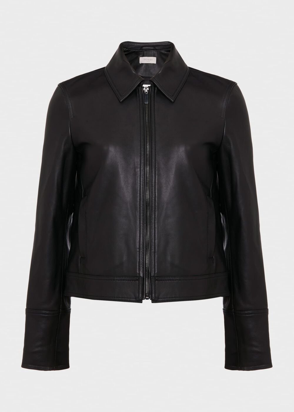 Frederica Leather Jacket, Black, hi-res