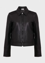 Frederica Leather Jacket, Black, hi-res