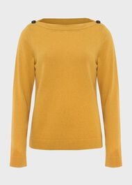 Brinley Wool Cashmere Sweater, Golden Yellow, hi-res
