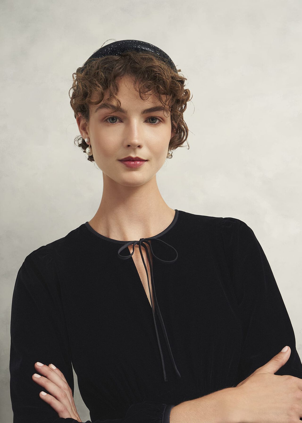 Osterly Velvet Dress, Black, hi-res