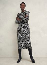 Petite Cynthia Dress, Black Cream, hi-res