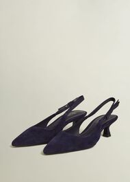 Safia Suede Slingbacks, Midnight, hi-res