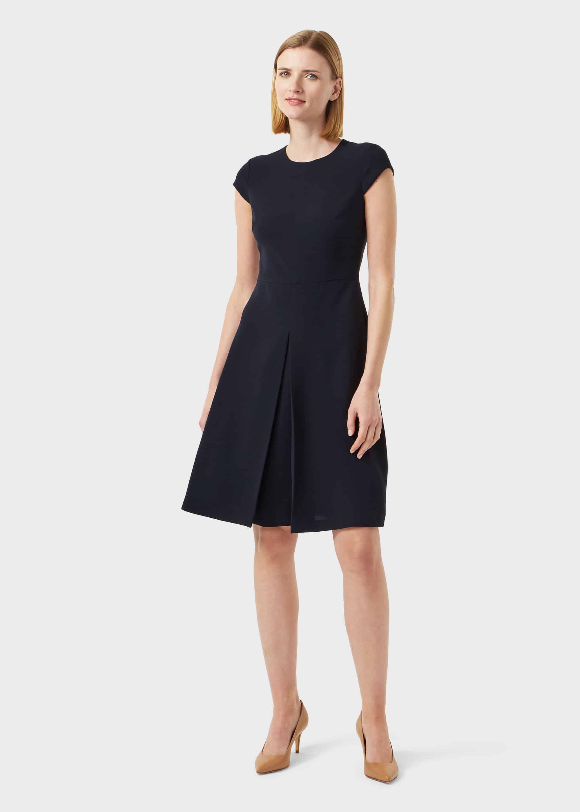 navy flare dress