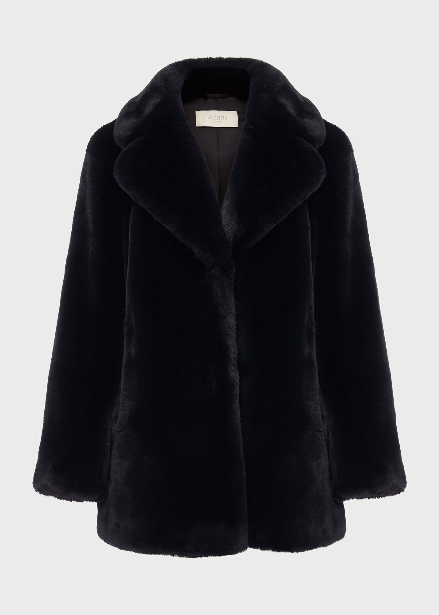 Something navy faux fur midi coat best sale
