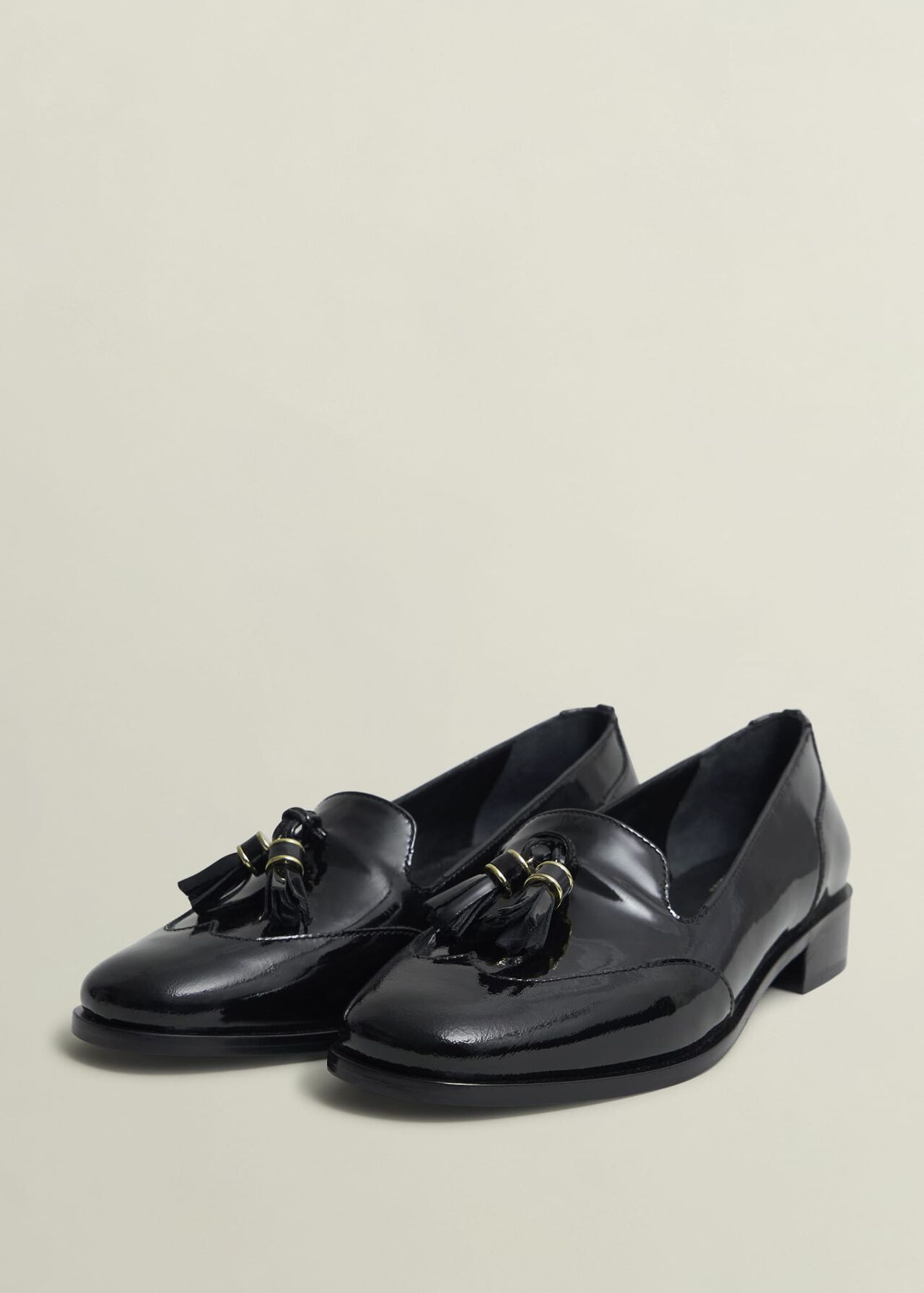 Eleanora Leather Loafers, Black, hi-res
