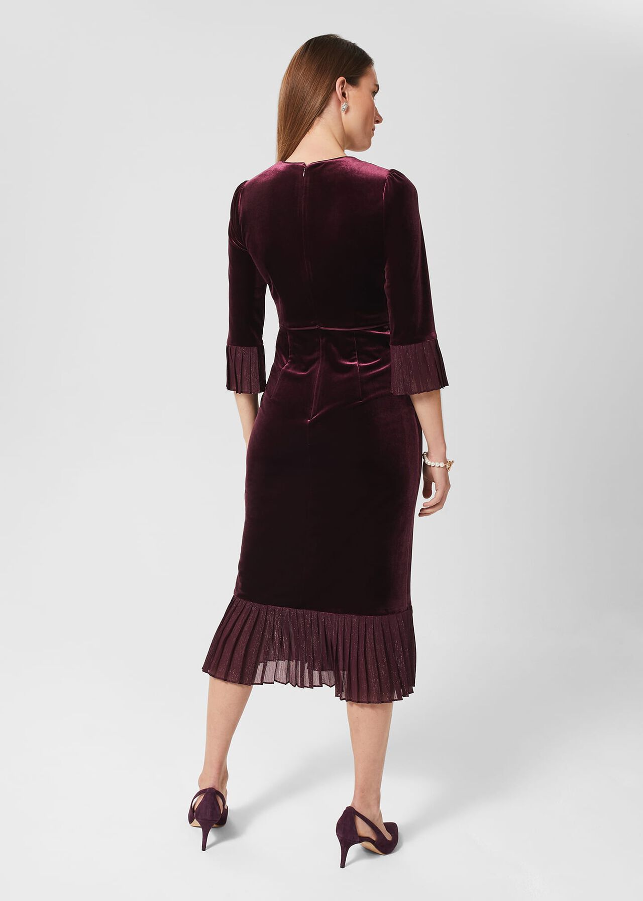 Melodie Velvet Shift Dress, Mulberry Purple, hi-res