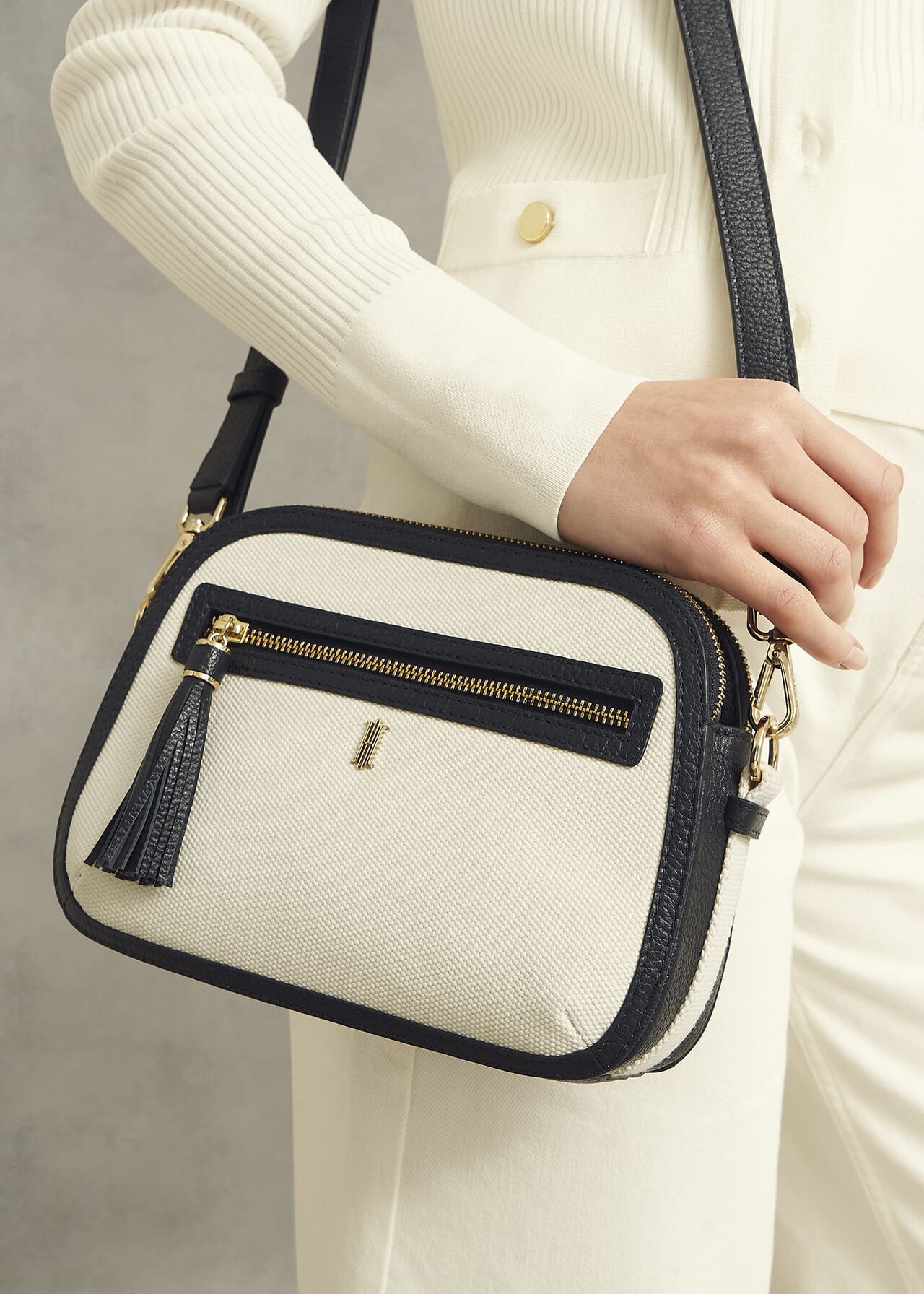 Carlton Canvas Crossbody Bag, Natural Navy, hi-res