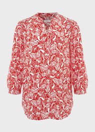 Essie Printed Blouse , Magenta White, hi-res