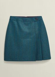 Leah Wool Kilt Skirt, Green Multi, hi-res