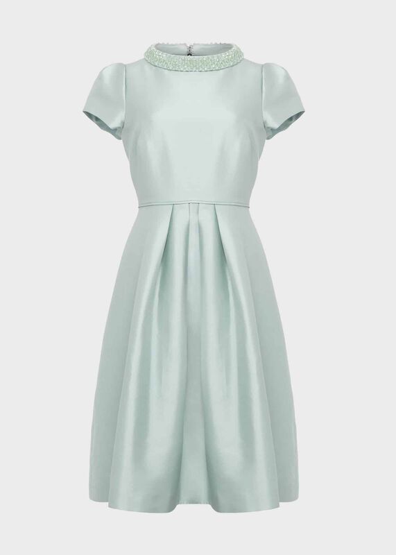 Jocelyn Silk Blend Fit And Flare Dress