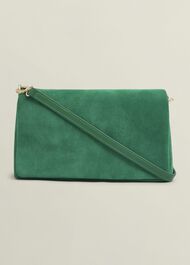 Jas Suede Clutch Bag, Amethyst Green, hi-res