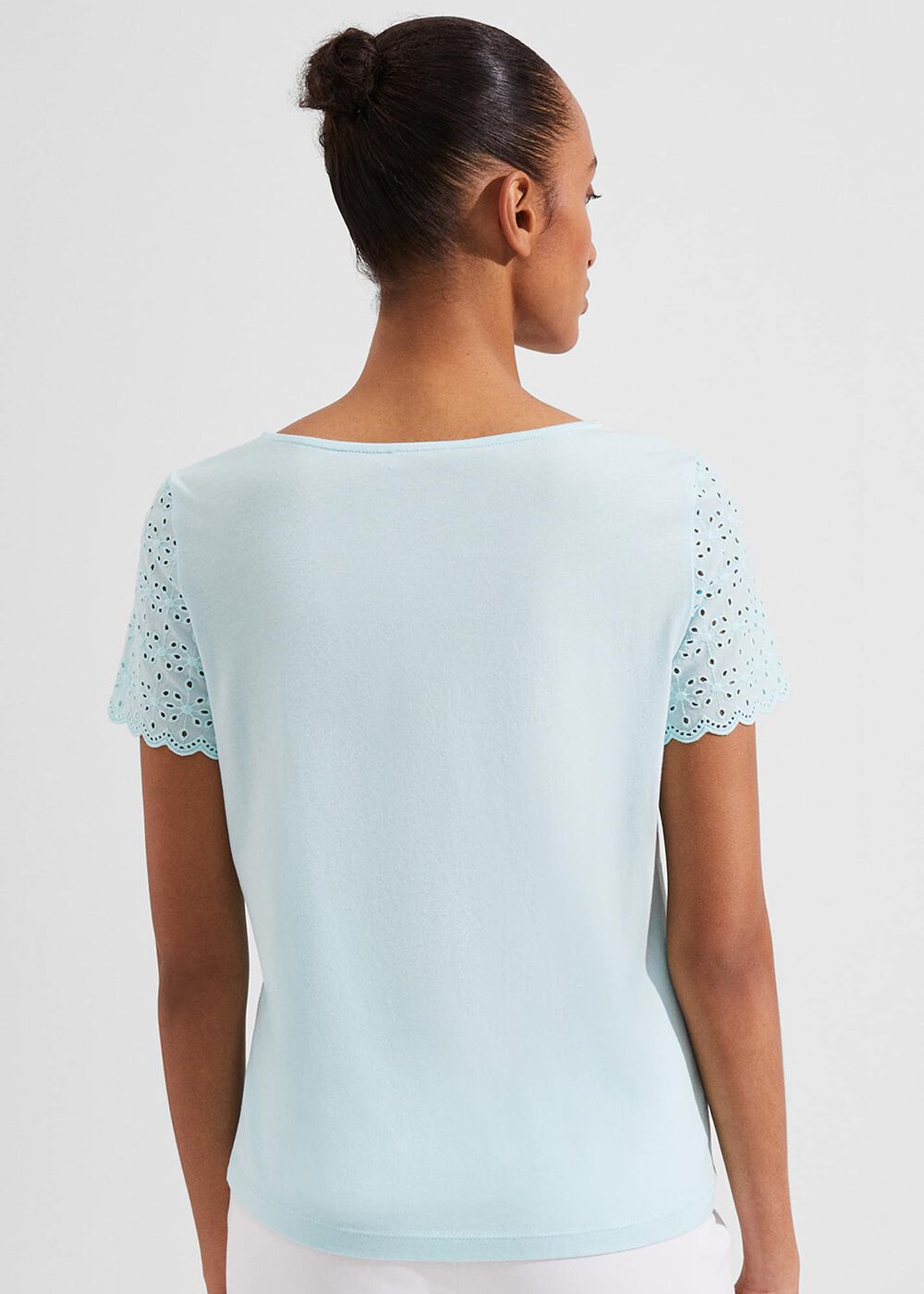 Jessie Broderie Top, Clearwater Blue, hi-res