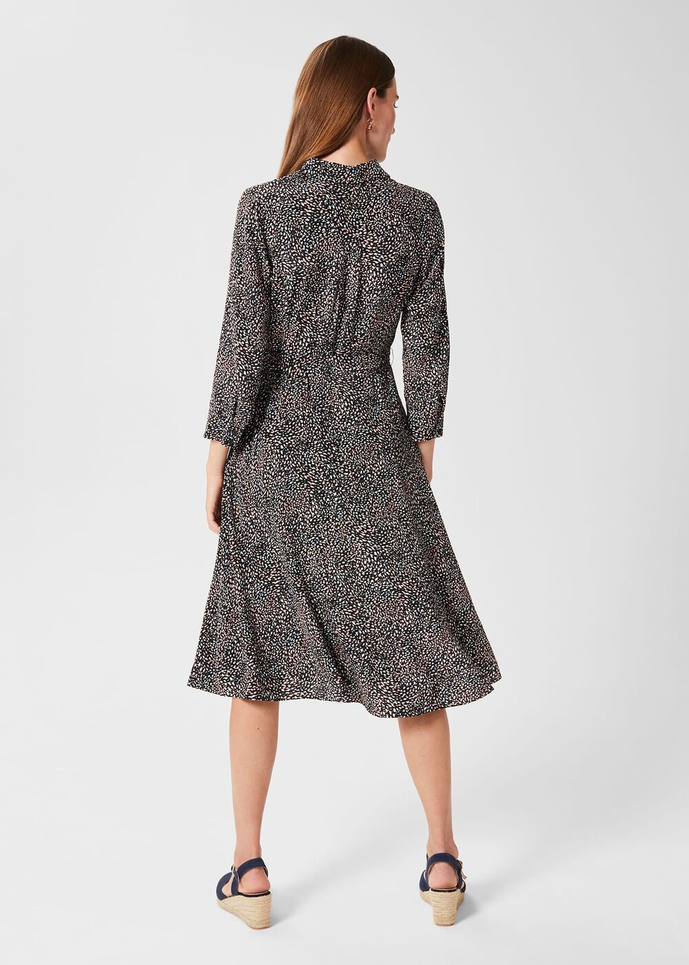 Alex Fit And Flare Dress, Navy Multi, hi-res