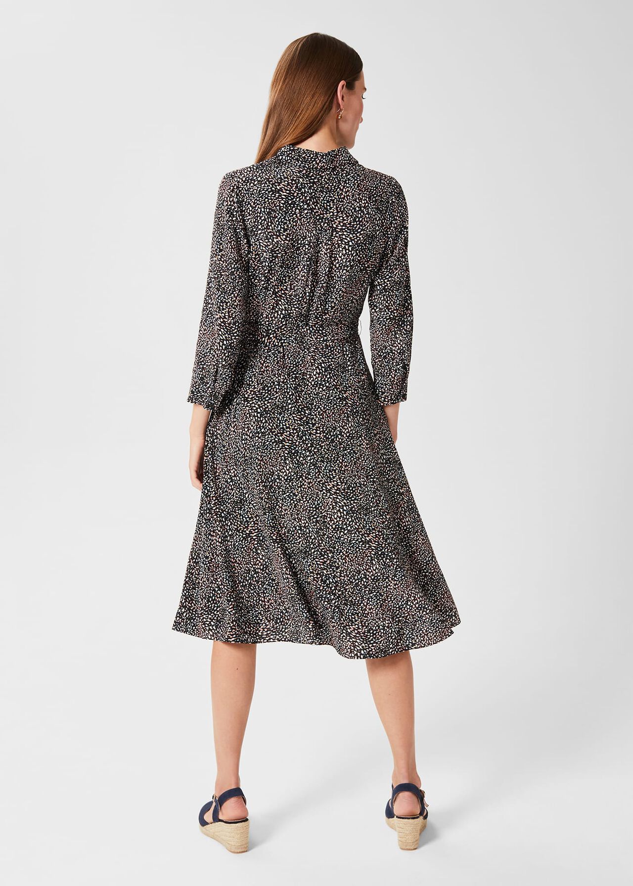 Alex Fit And Flare Dress, Navy Multi, hi-res
