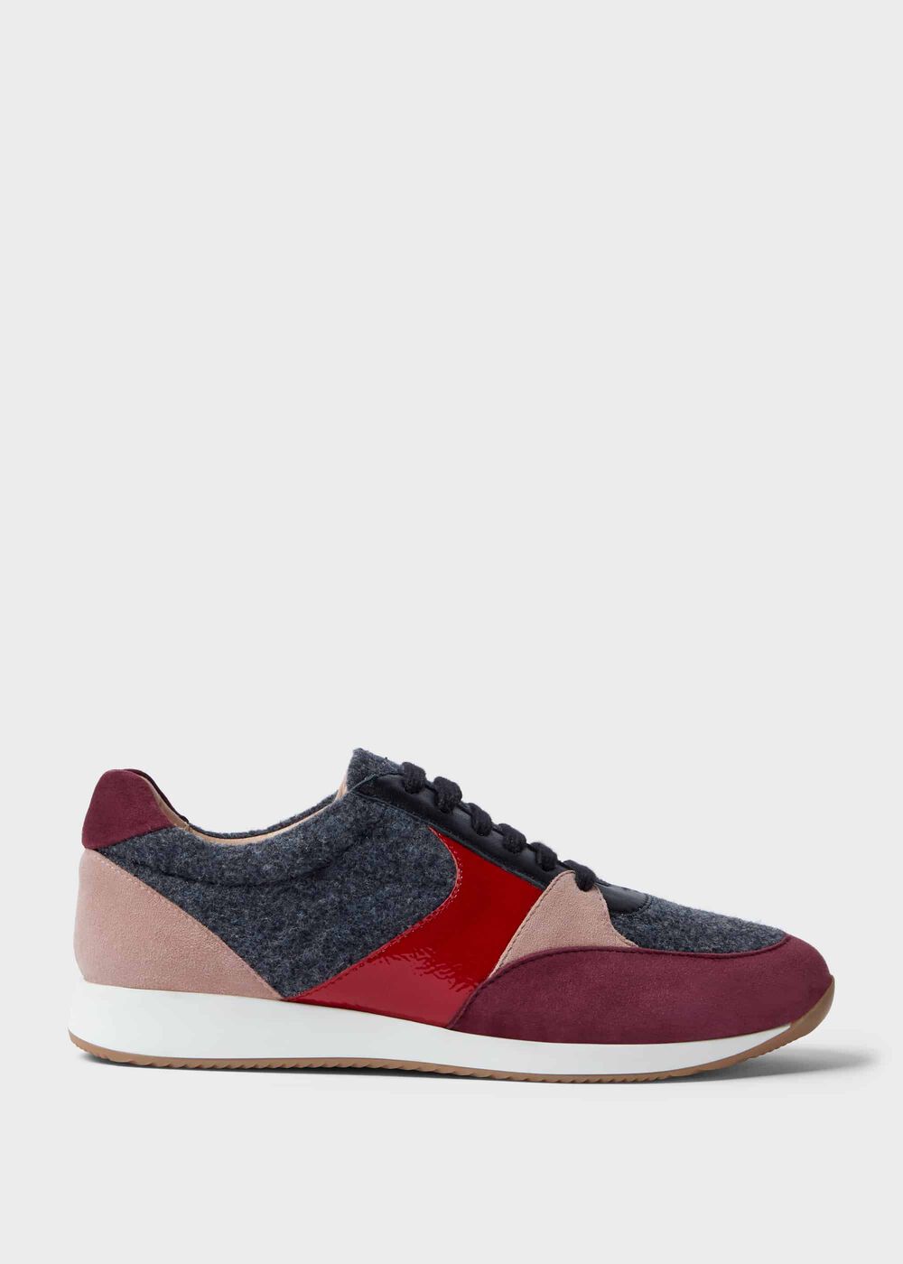 Mara Multi Grey Leather Trainers, Multi Grey, hi-res