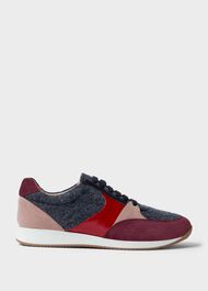 Mara Multi Grey Leather Trainers, Multi Grey, hi-res