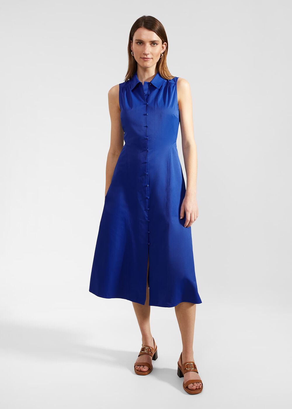 Cathleen Dress With Cotton, Lapis Blue, hi-res