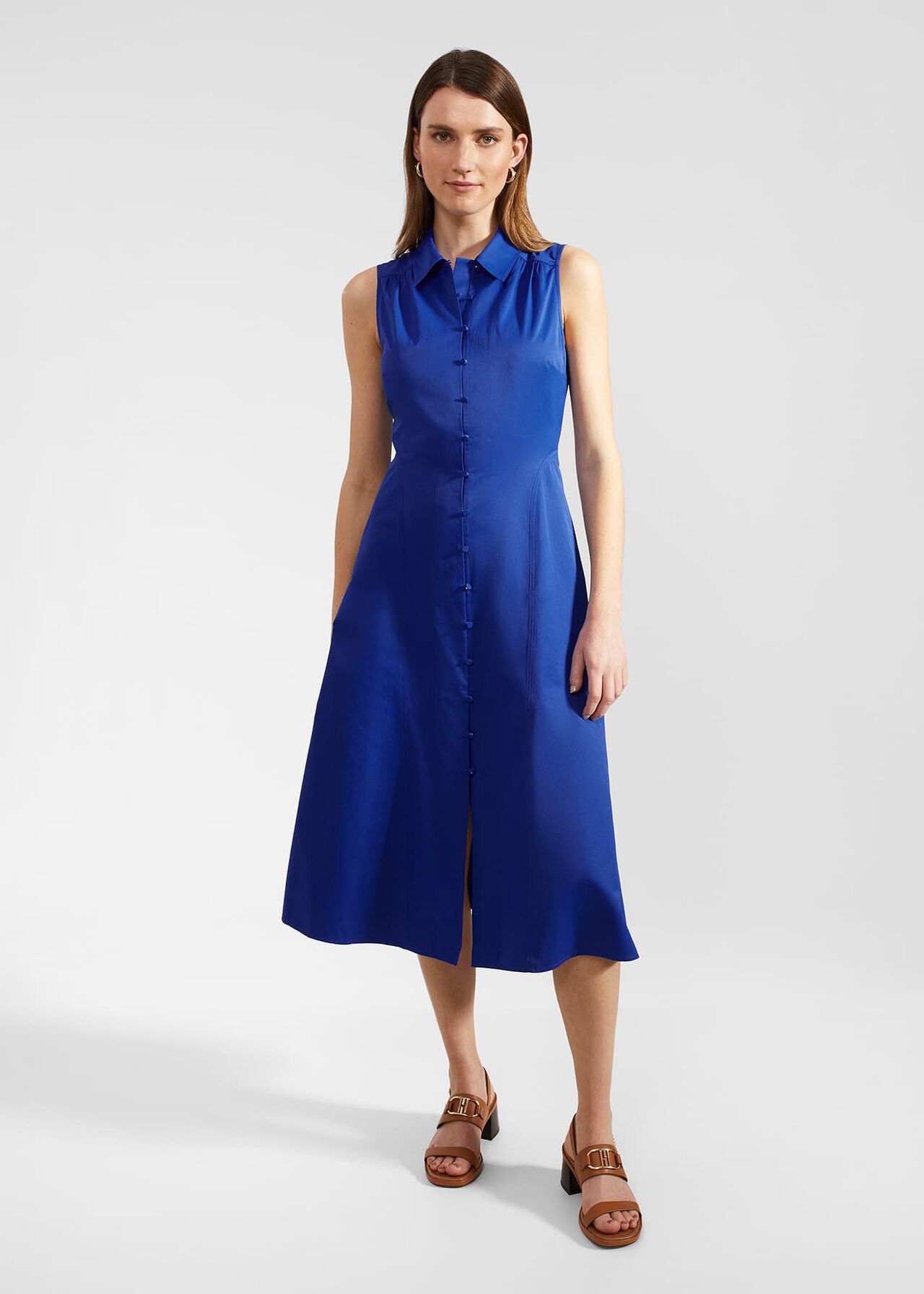 Cathleen Dress With Cotton, Lapis Blue, hi-res