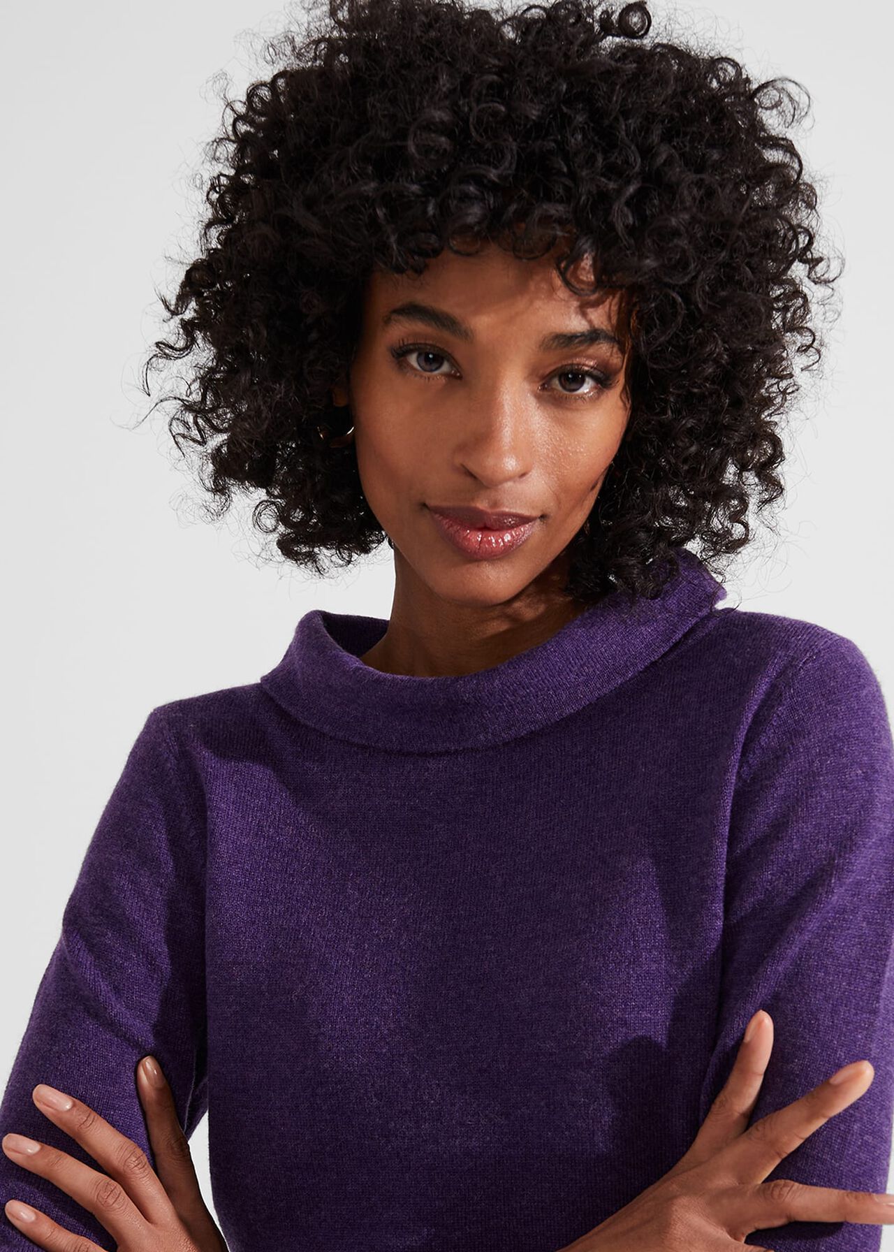 Audrey Wool Cashmere Sweater, Rich Purple, hi-res