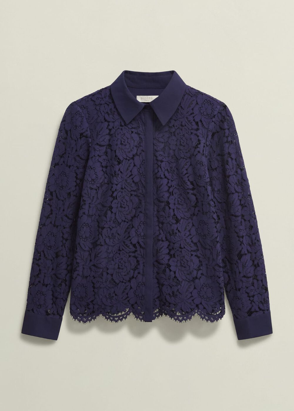 Claire Lace Shirt, Midnight Navy, hi-res