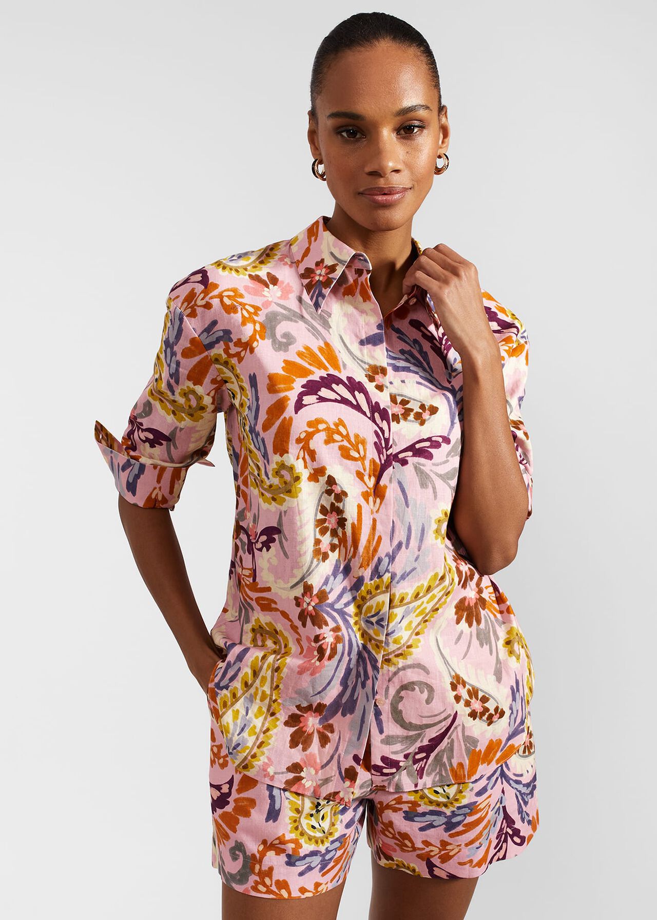 Devina Shirt With Linen, Multi, hi-res