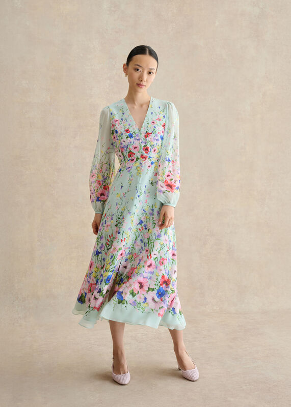 Monica Silk Floral Dress